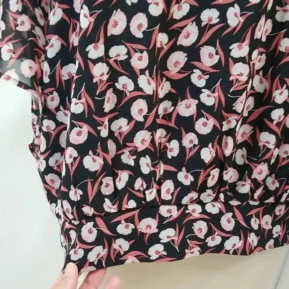 {Ann Taylor Factory} Floral Print Polyester Ruffled Blouse - Picture 5 of 14